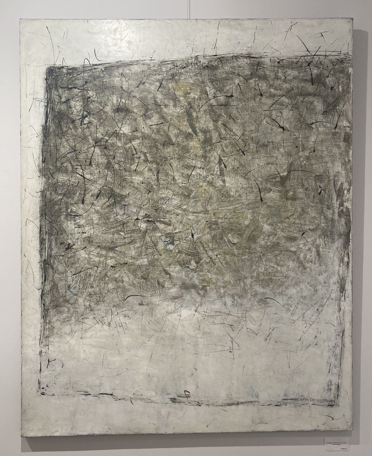 Čtyřúhelník v bílé, 2017, 150 x 120 cm, akryl na plátně